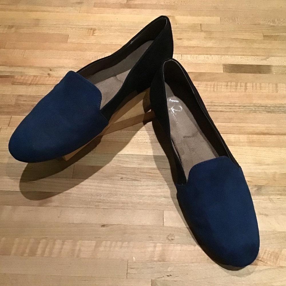 Aerosoles A2 “Good Call” Women's 2-Tone Loafers Size 8.5M Blue and black